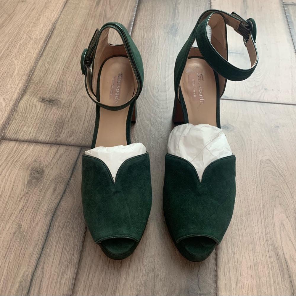 Kate Spade Green Peep Toe Heels
